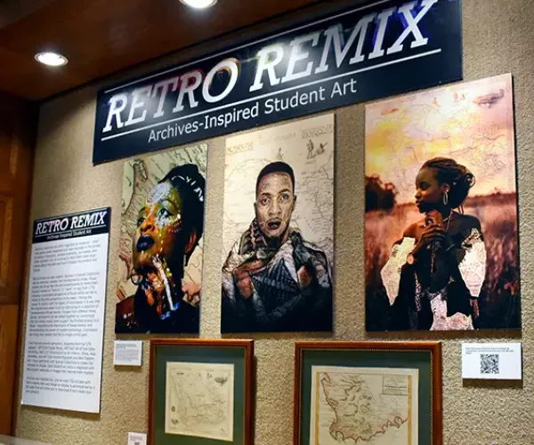 Retro Remix exhibit: Archives-Inspired Student Art