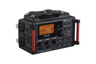 "Image of a Tascam field recorder, designed for portable audio recording in various environments."