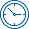 blue outline clock icon