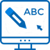Pencil and ABC on computer monitor