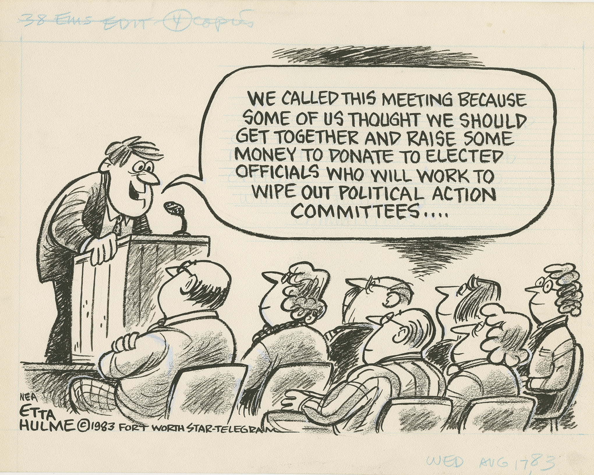 Political Action Committee" | Etta Hulme Cartoon Archive