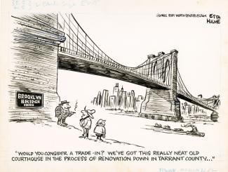 Brooklyn Bridge (New York, .) | Etta Hulme Cartoon Archive