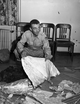 Major Marcel with Roswell debris