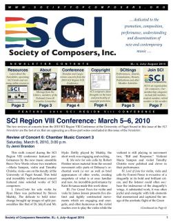 The Society of Composers, Inc. Newsletter