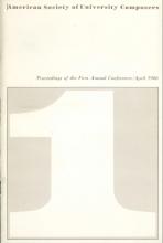 American Society of University Composers Proceedings of the First Annual Conference April 1966