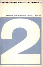 American Society of University Composers Proceedings of the Second Annual Conference April 1967