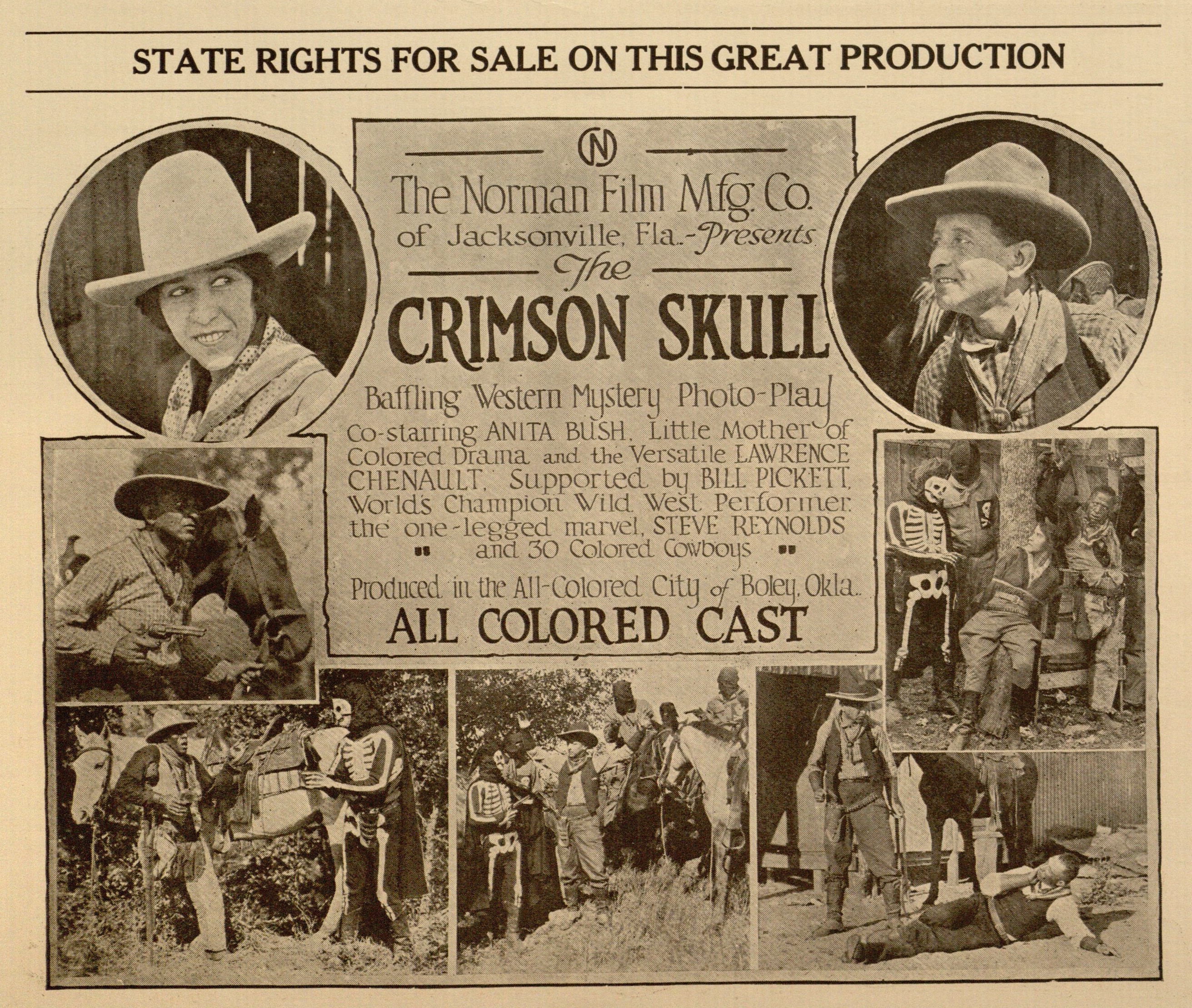 An advertisement for a black western film