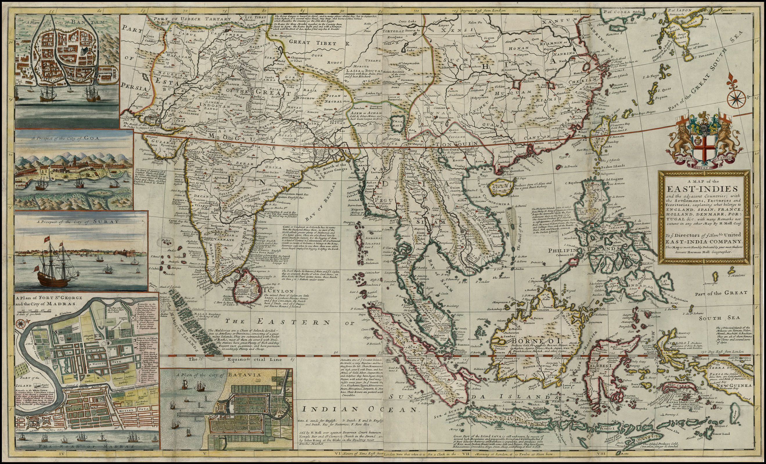 Herman Moll Map of the East Indies 1720 UT Arlington