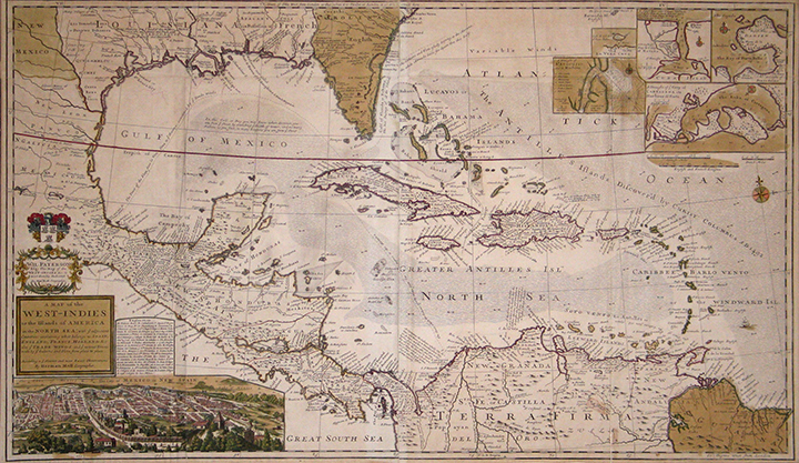 Herman Moll Map of the West Indies or the Islands of North America... 1715