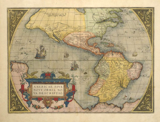 Abraham Ortelius, North America and South America, 1570. UTA Libraries Special Collections