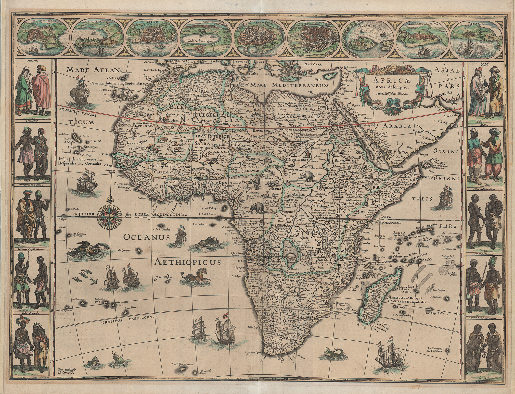 Figure 1: Willem Janz Blaeu, Africa Nova Descripto, 1621. UTA Libraries Special Collections. Currently on view in Searching for Africa exhibition at Special Collections. 