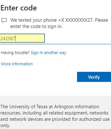 log in box showing verification code