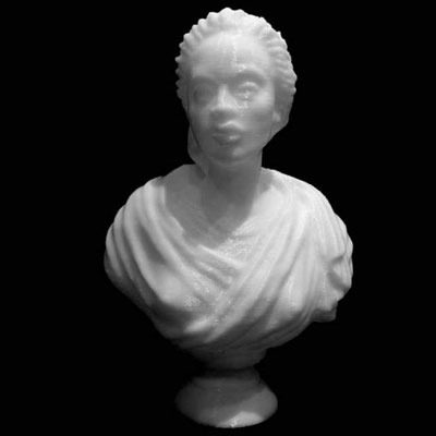 3D-printed bust of African woman
