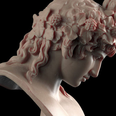3D-printed bust of Antinous as Dionysus