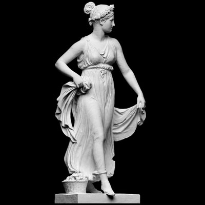 3D-printed sculpture of dancing girl in toga-like garment