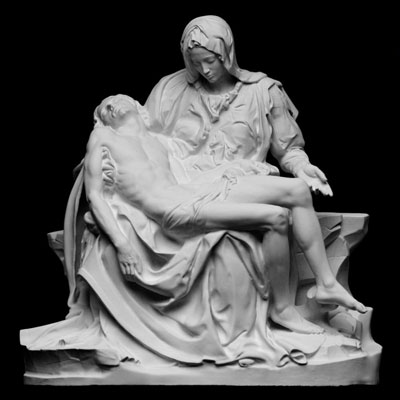 3D-printed version of Michelangelo's Pieta depicting Jesus and Mary, Mother of Jesus