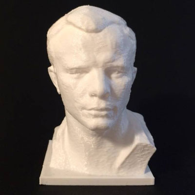 3D-printed bust of Soviet cosmonaut Yuri Gagarin