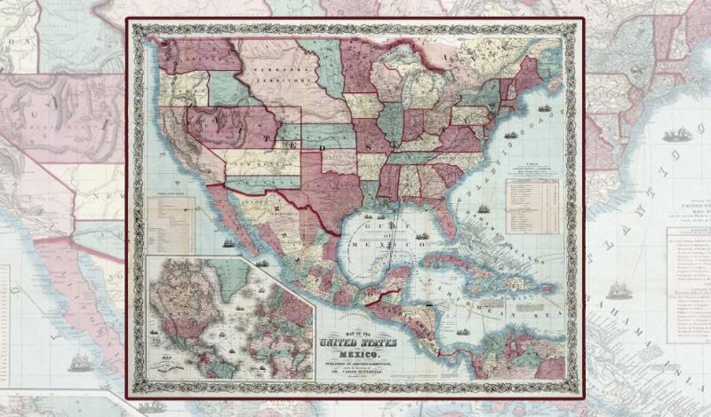 Map of the United States and Mexico