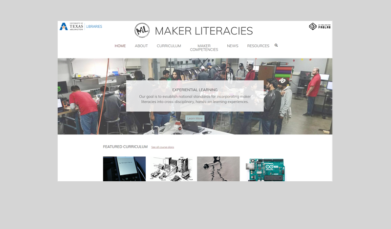 Maker Literacies website homepage