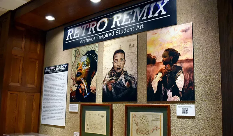 Retro Remix exhibit: Archives-Inspired Student Art