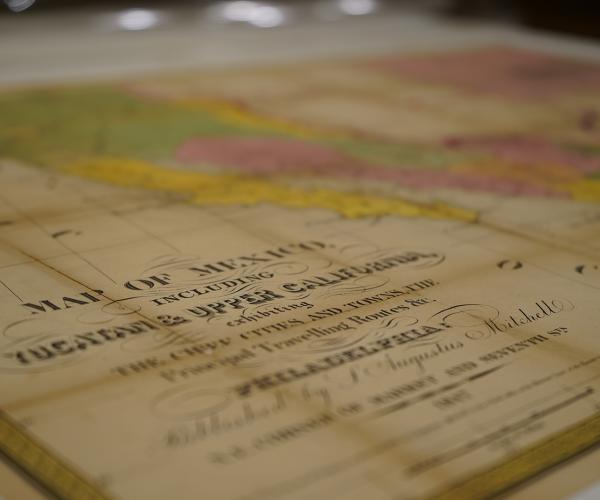 upclose image of Map of Mexico in Special Collections