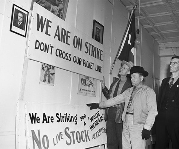 United Livestock Handlers preparing for a packinghouse strike in 1946