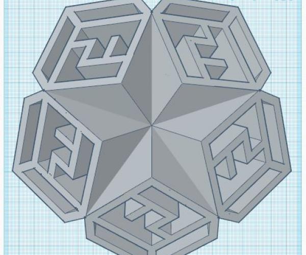 CAD drawing of FabLab logo in star shape