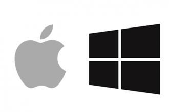 Apple and Windows Logo
