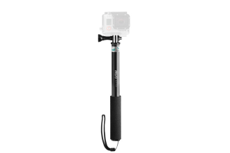 Image featuring a selfie stick, a telescopic pole with a smartphone or camera mount, used for capturing self-portraits or group photos.
