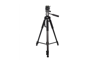 Image featuring a full-size tripod, a sturdy and adjustable support for cameras and camcorders, essential for stable photography and videography.